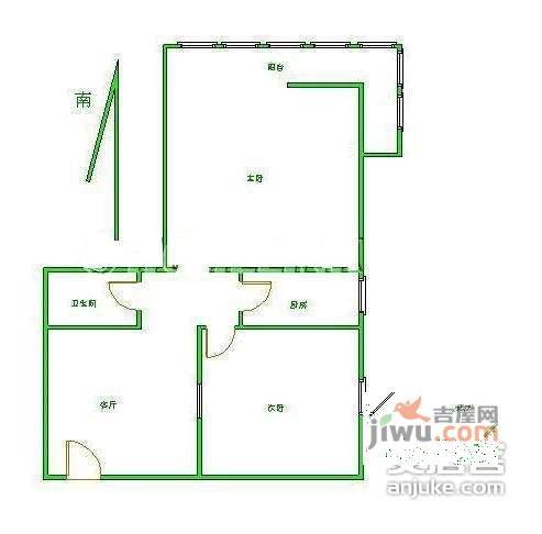 柴家湾2室1厅1卫户型图