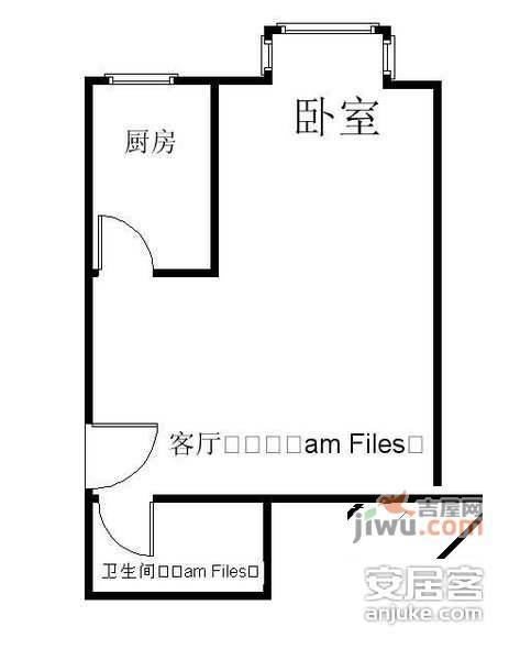 豪成大厦1室1厅1卫51㎡户型图