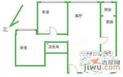 太阳星城水星园2室2厅1卫121㎡户型图