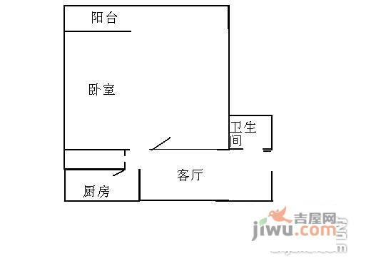 曙光里1室1厅1卫46㎡户型图