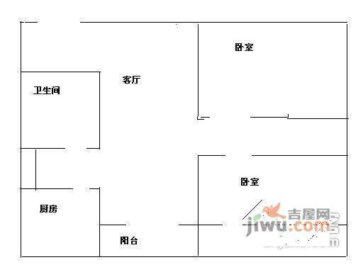 凯泰公寓2室2厅1卫户型图