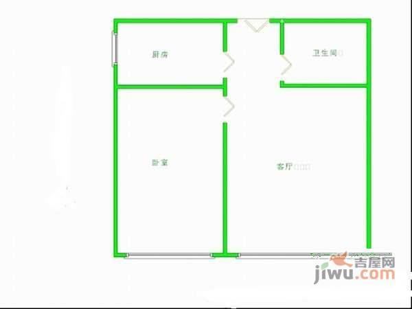 A派公寓1室1厅1卫70㎡户型图