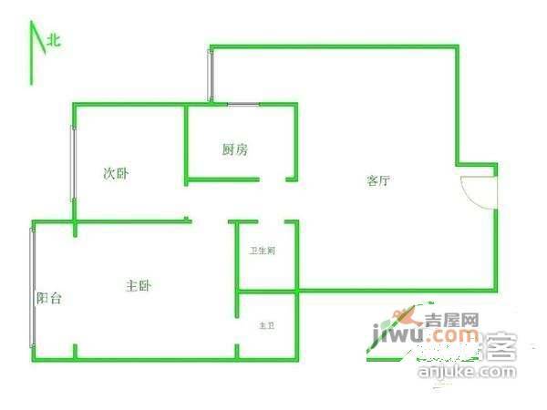 A派公寓2室2厅2卫120㎡户型图