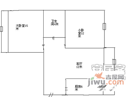 非常生活2室1厅1卫84㎡户型图