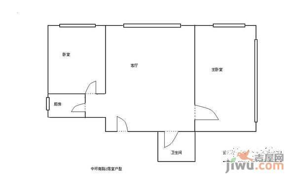 望京中环南路3号院2室1厅1卫73㎡户型图