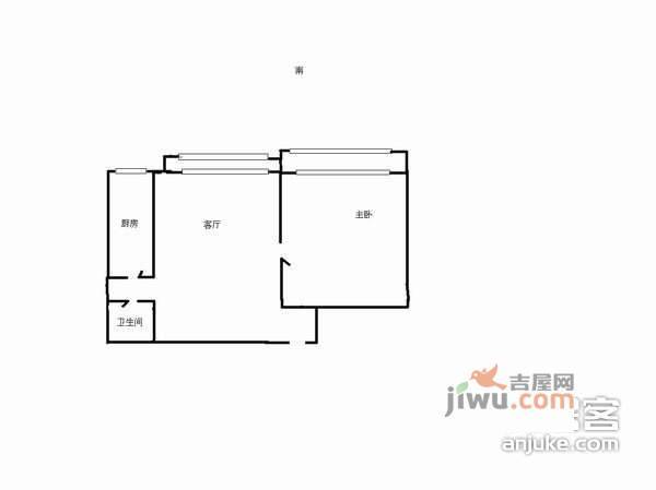 望京中环南路3号院1室1厅1卫45㎡户型图