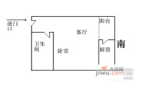 雅特住区1室1厅1卫50㎡户型图