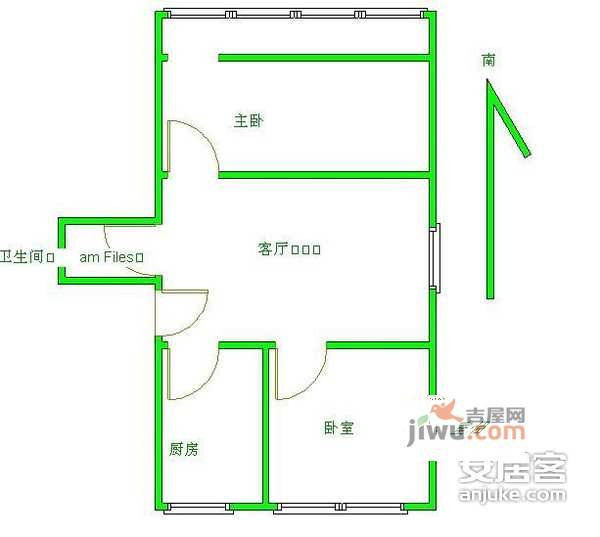 南湖渠西里2室1厅1卫76㎡户型图