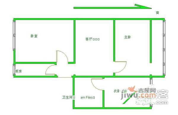 南湖渠西里3室1厅1卫76㎡户型图