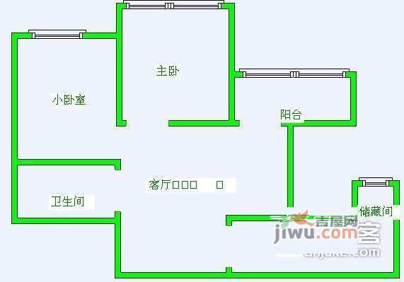 方舟苑2室1厅1卫118㎡户型图