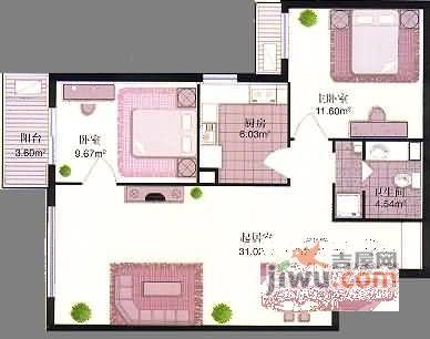 方舟苑2室2厅1卫户型图