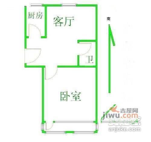 方舟苑1室1厅1卫66㎡户型图