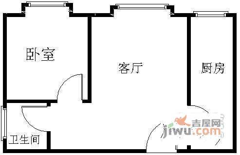 炫彩嘉轩1室1厅1卫61㎡户型图