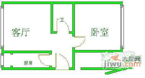 炫彩嘉轩1室1厅1卫61㎡户型图