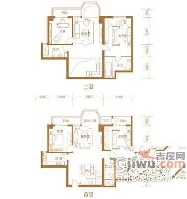 合生麒麟社4室3厅3卫户型图