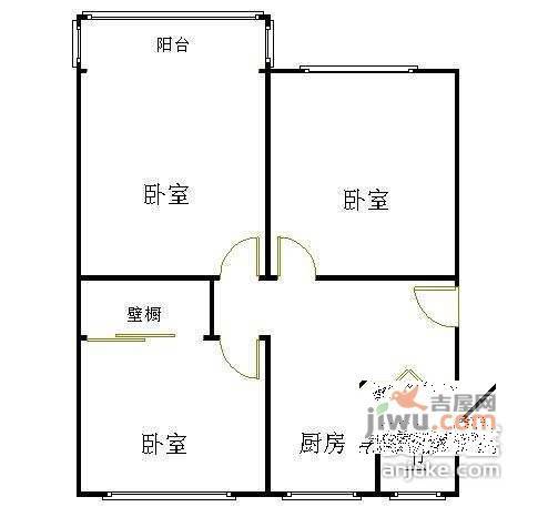 左家庄西街5号院3室1厅1卫110㎡户型图