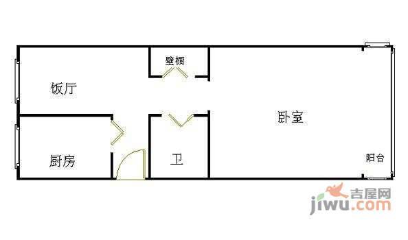 左家庄西街5号院1室1厅1卫42㎡户型图