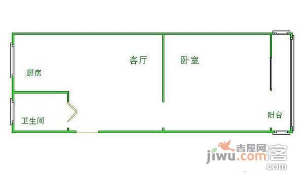 静安东里1室1厅1卫45㎡户型图