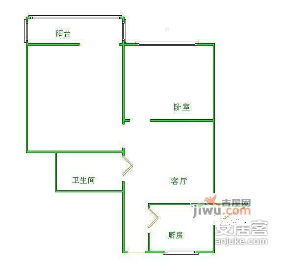 静安东里2室1厅1卫70㎡户型图