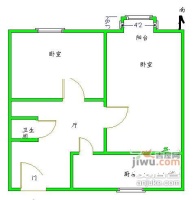 呼家楼北里2室1厅1卫103㎡户型图