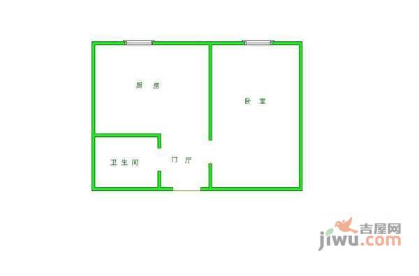 向军南里1室1厅1卫58㎡户型图