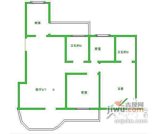 碧湖居2室2厅2卫238㎡户型图