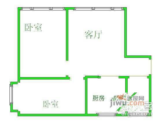 碧湖居2室1厅1卫户型图