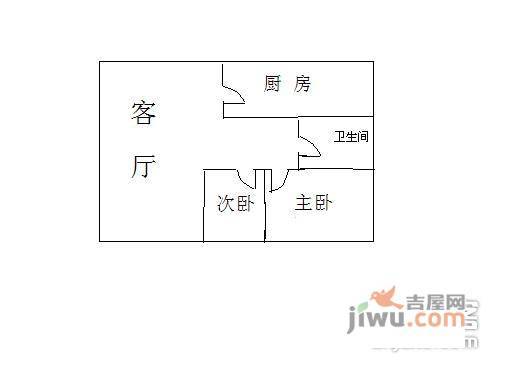 碧湖居2室1厅1卫户型图