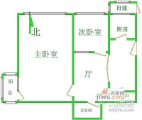 团结湖北四条2室1厅1卫60㎡户型图