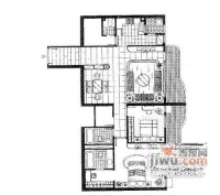 京达国际公寓2室2厅2卫168㎡户型图