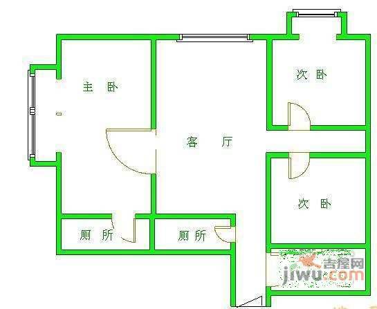 水碓子东里3室1厅1卫85㎡户型图