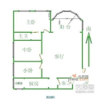 锦湖园公寓3室2厅1卫户型图