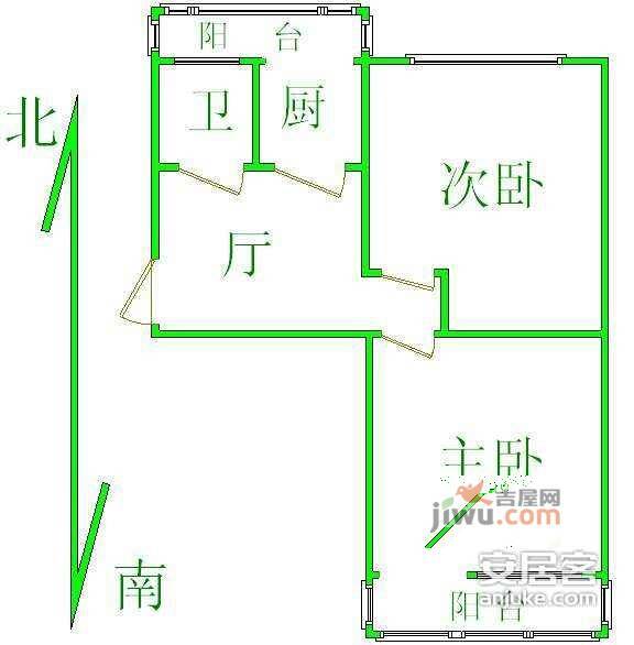 农展南里社区2室1厅1卫68㎡户型图