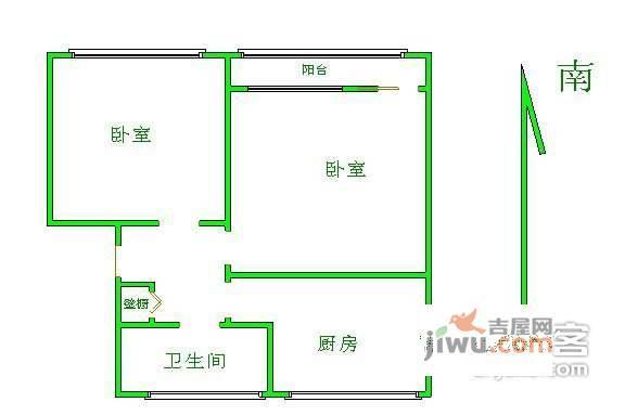 白家庄东里2室1厅1卫75㎡户型图