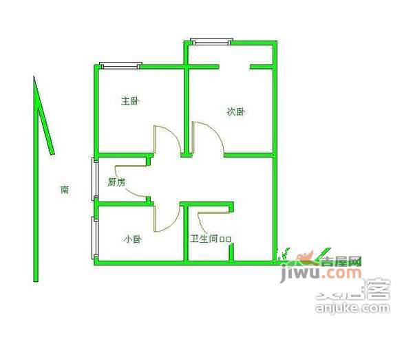 团结湖东里3室1厅1卫94㎡户型图