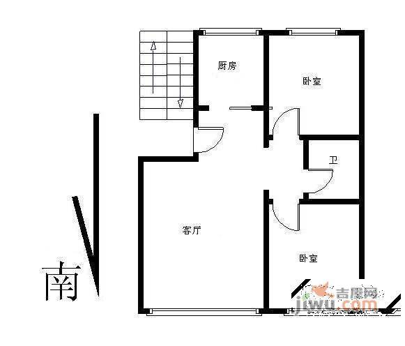 清朗园2室1厅1卫80㎡户型图