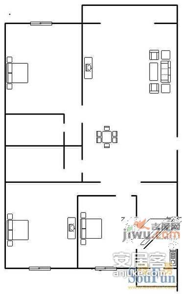 西关胜利嘉园2室2厅2卫117㎡户型图