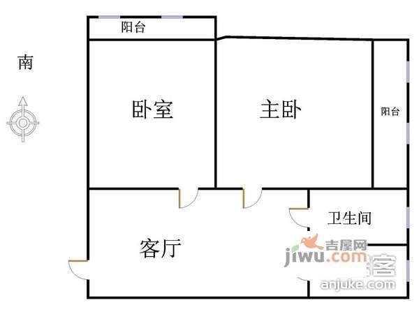 昌盛园2室1厅1卫86㎡户型图