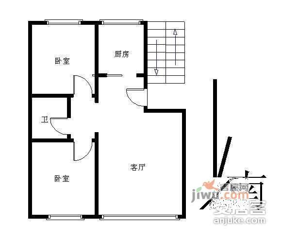 雅馨家园2室1厅1卫97㎡户型图