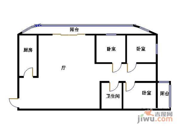 建安里小区3室1厅1卫120㎡户型图