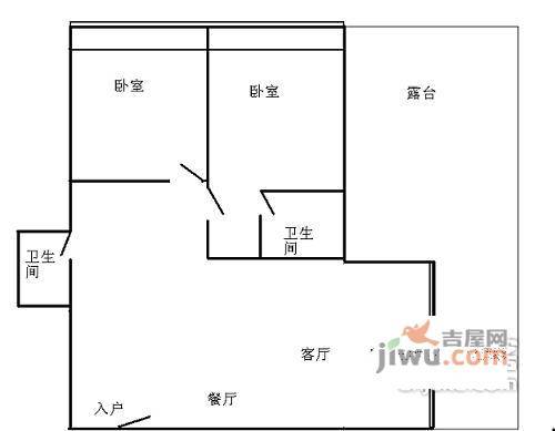 肆维花园2室2厅2卫127㎡户型图