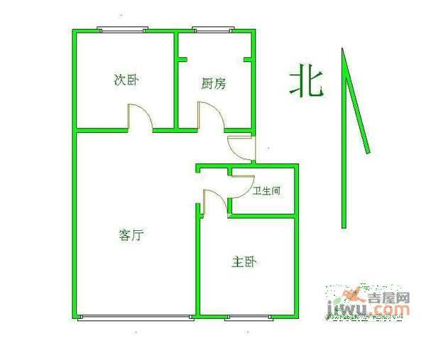 肆维花园2室1厅1卫88㎡户型图