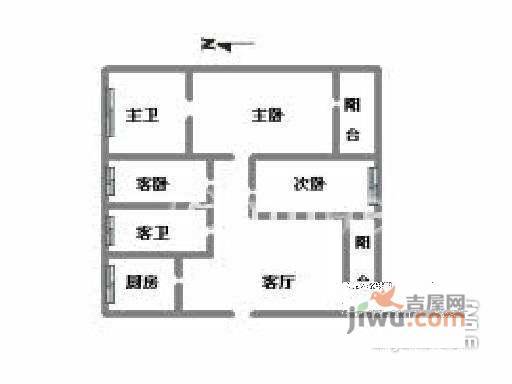 宁馨苑3室2厅2卫190㎡户型图