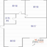 拓然家苑2室1厅1卫122㎡户型图