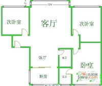 蓝郡国际花园3室2厅1卫133㎡户型图