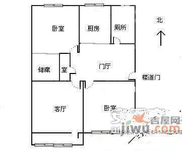 石坊院小区3室1厅1卫85㎡户型图