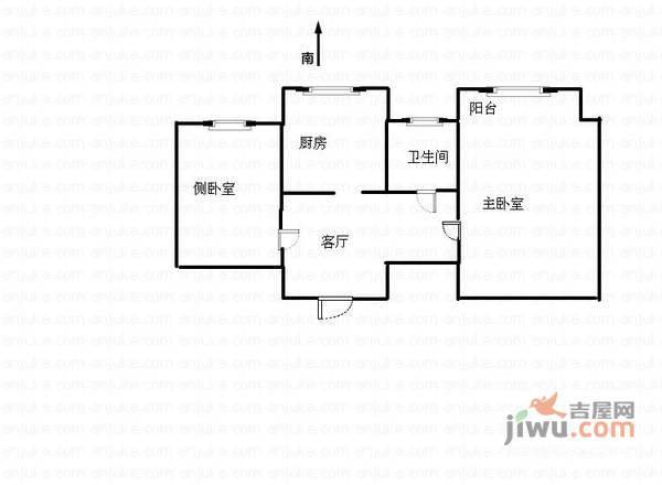 石坊院小区2室1厅1卫81㎡户型图