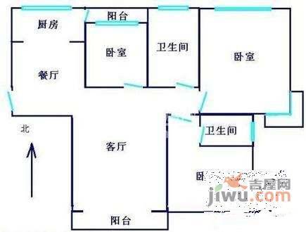 菓岭小镇3室1厅2卫户型图