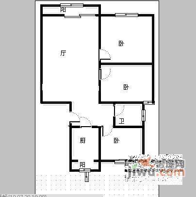 东关北里3室1厅1卫123㎡户型图