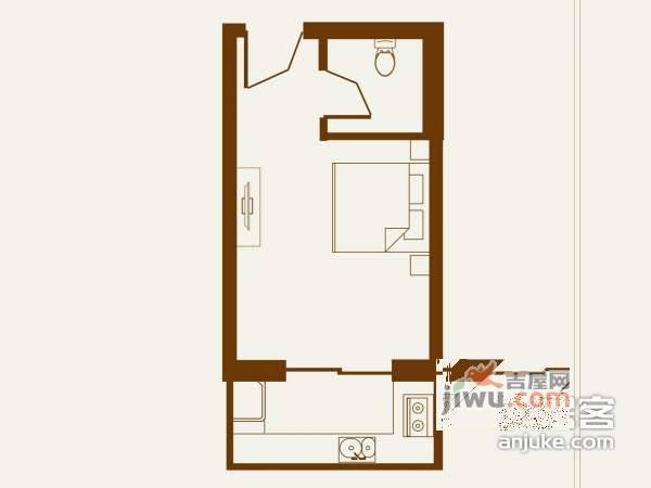 玲珑居1室1厅1卫53㎡户型图